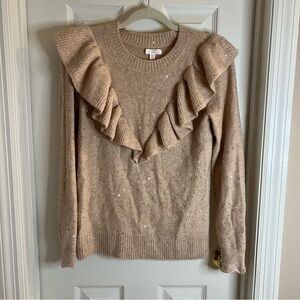 Lauren Conrad Ruffle Sequin Sweater